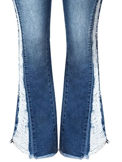 Texas Distressed Raw Hem Bootcut Jeans