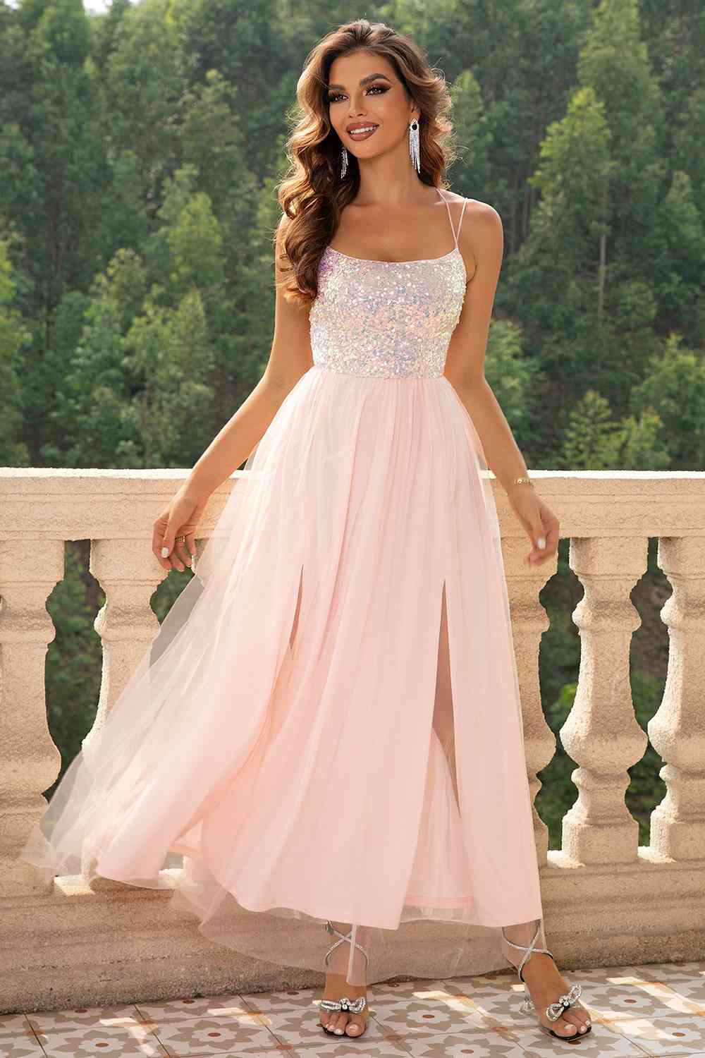 Extravaganza Backless Mesh Dress