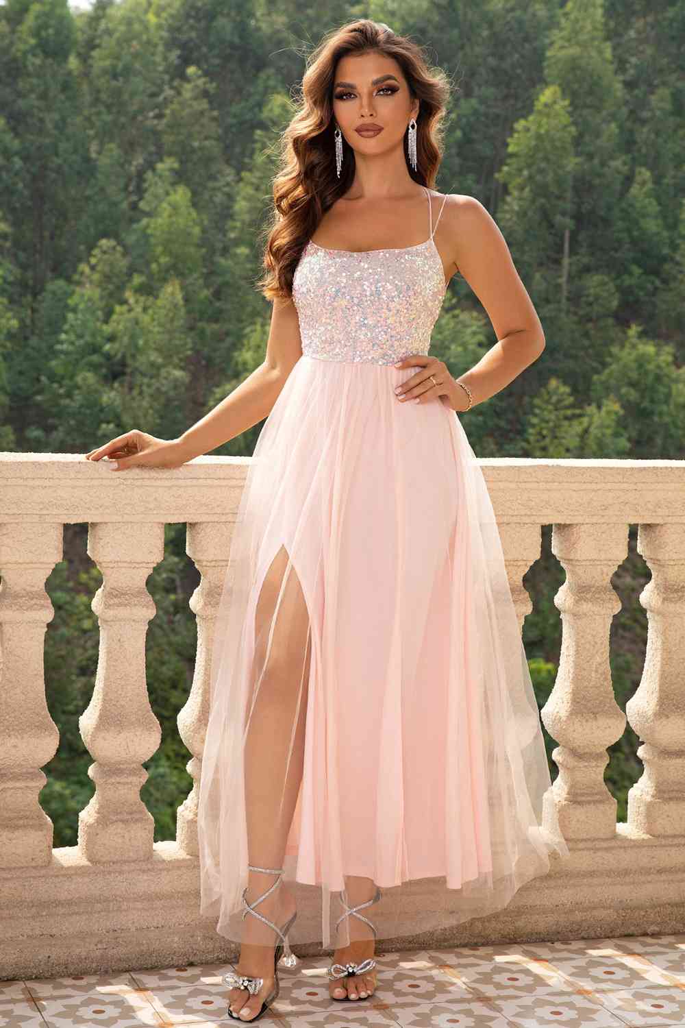 Extravaganza Backless Mesh Dress