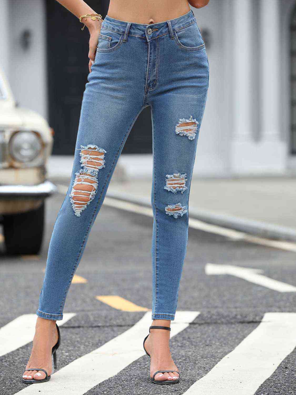 Amina Distressed Skinny Jeans