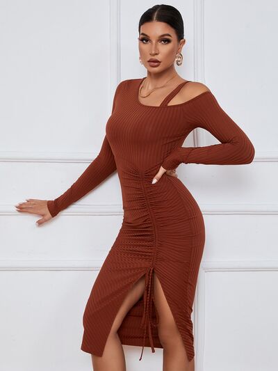 Kimberly Drawstring Wrap Dress