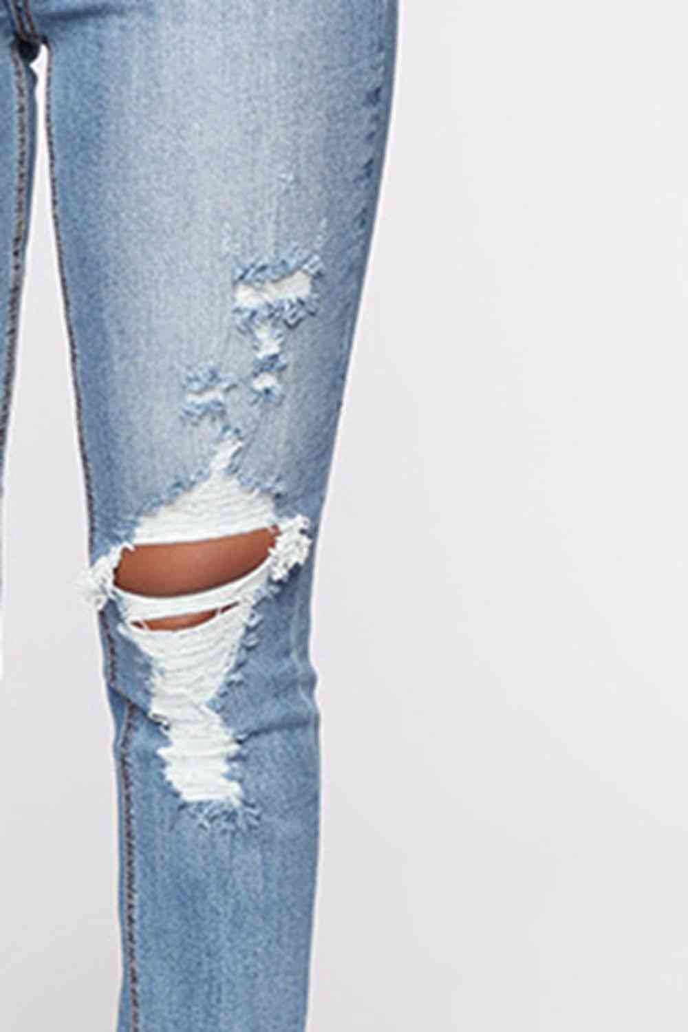 Melanie Distressed Slit Jeans