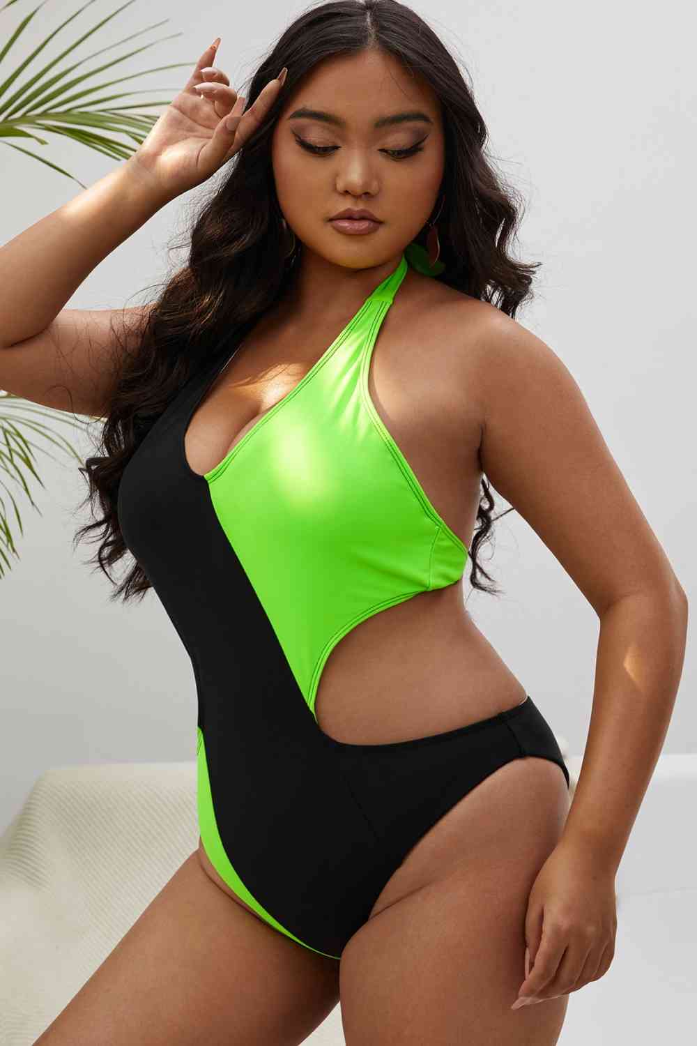 Neon Lights Plus Size Swimsuit