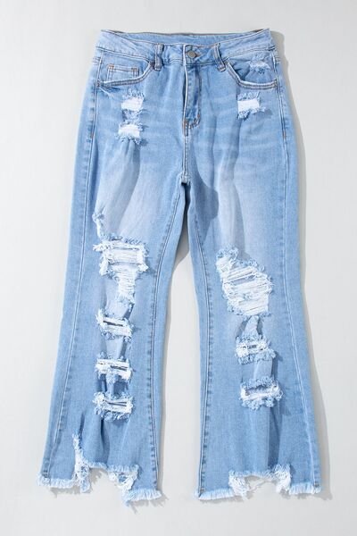 Sammi Raw Hem Jeans with Pockets