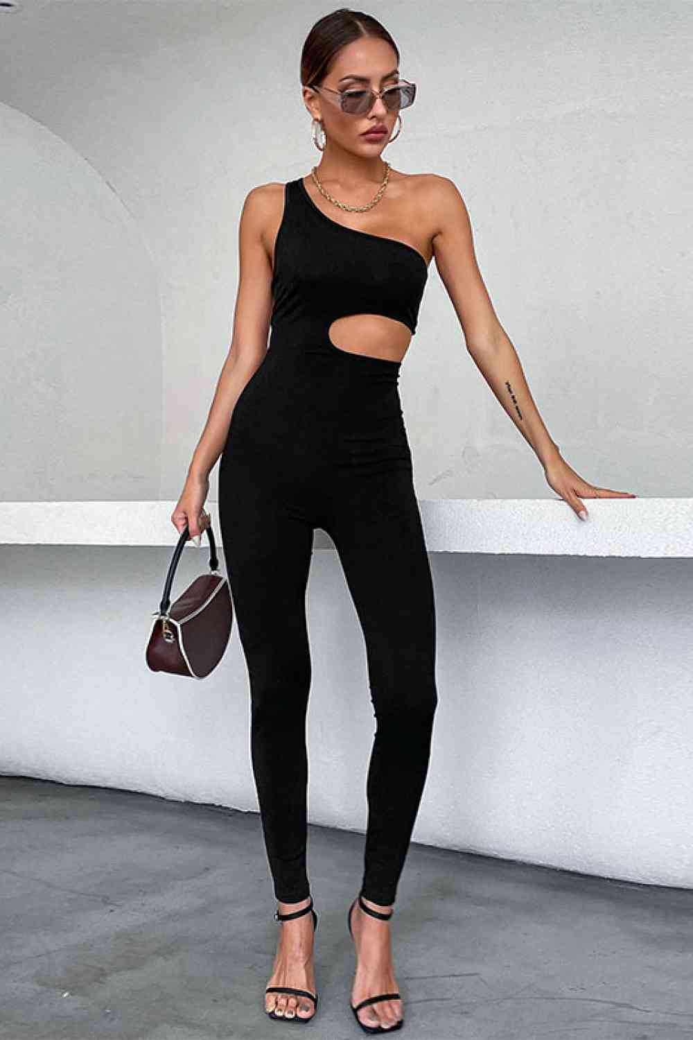 Terri One-Shoulder Cutout Jumpsuit