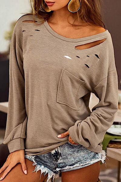 The Catch Distressed Long  Sleeve T-Shirt