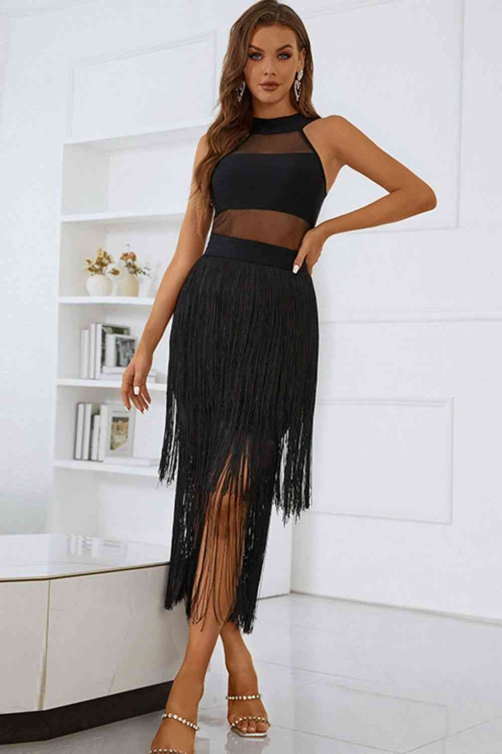 Gabrielle Fringe Hem Dress