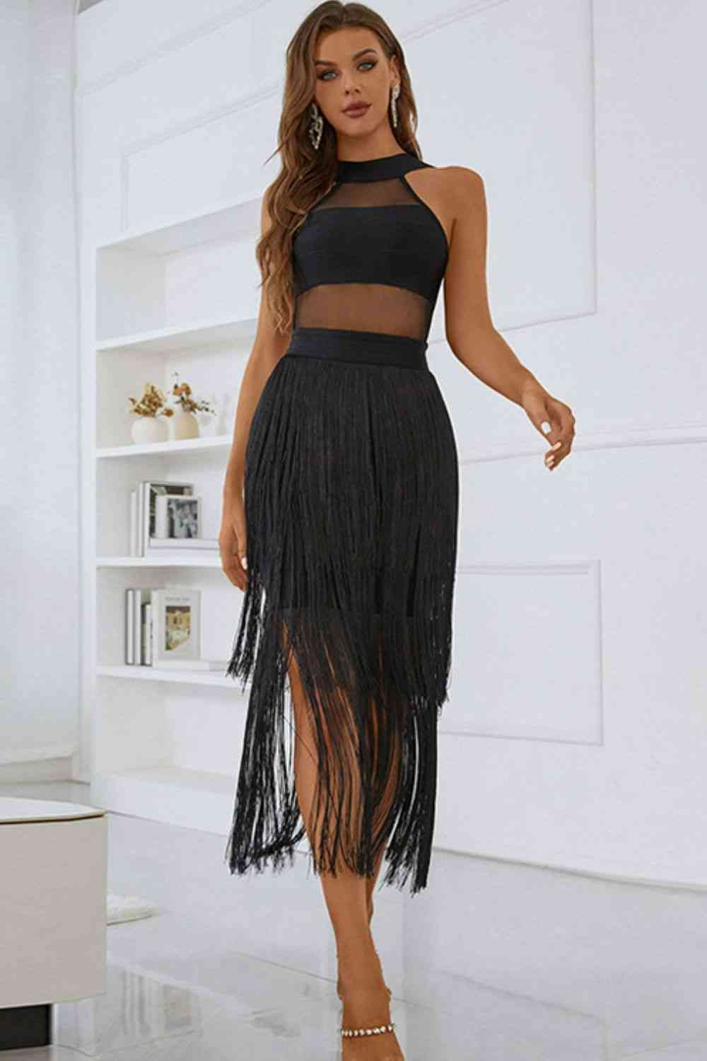 Gabrielle Fringe Hem Dress